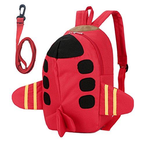 Beide Toddler Schoolbag 3D Airplane Backpack (red)