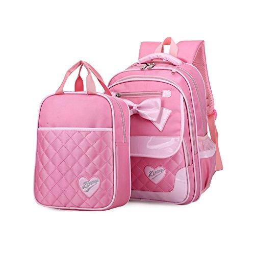 WHT School Backpack Kids - Bookbag Set for Girls 2 pcs with Handbag Lunch Bags Schoolbag