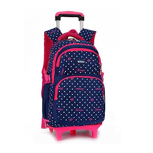 Trolley Backpack Kids- Rolling Bookbags Kids Schoolbag with Wheels for Boys Girls