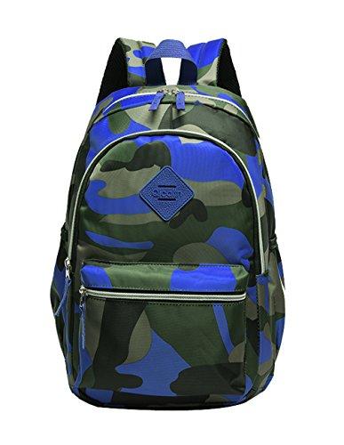 Kids Camo Backpack Children Kindergarten Schoolbag for Boy Girl Pupils Book bag (L-Blue)