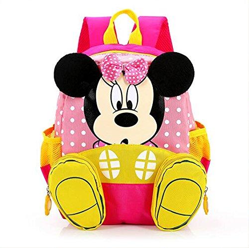 Little Kids Backpack Mouse Feet Pattern Shoulders Bag, Schoolbag, Travel Bag - Pink