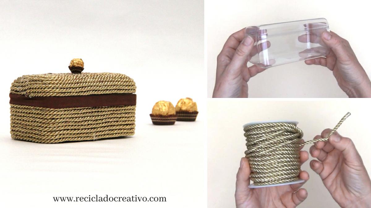 Caja de plástico reciclada bombonera - cesta - cofre - Reciclado Creativo