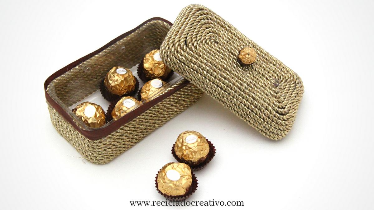 Caja de plástico reciclada bombonera - cesta - cofre - Reciclado Creativo