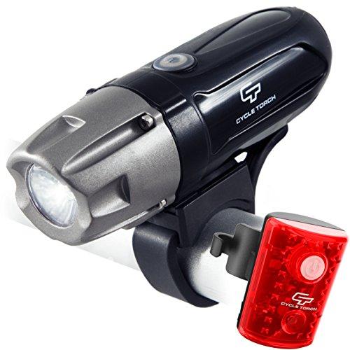 Juego de faros recargables para bicicleta con batería extraíble recargable 550R USB, 550 lúmenes, compatible con todas las bicicletas, Hybrid, Road, MTB, fácil de instalar y liberación rápida