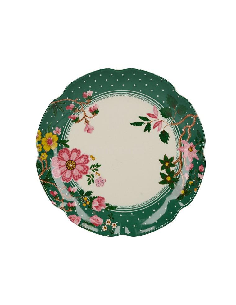 PLATO DE CERÁMICA 17 CM VERDE EASTERN FLORAL KATIE ALICE