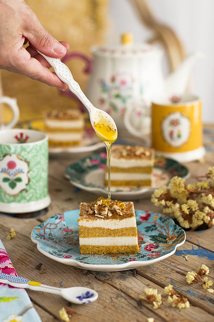 Cuadraditos de Carrot Cake Healthy saludable y vegana