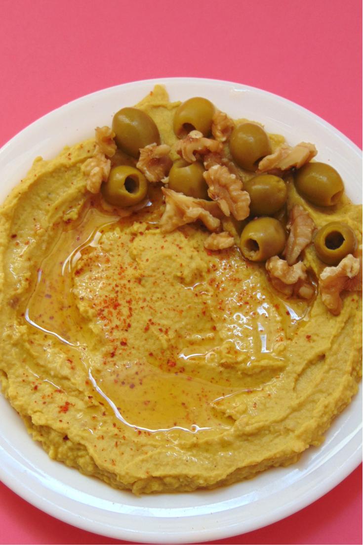 hummus de curcuma paso a paso