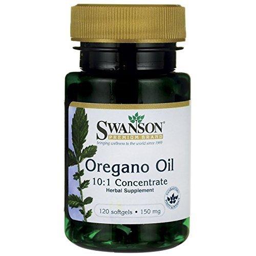 Swanson - Aceite de Orégano (Extracto 10:1) 150mg, 120 Cápsulas - Equivalente 1500mg Concentrado de Hojas Fresco (Oregano Oil Extract Softgels Capsules - Origanum Vulgare Leaf)