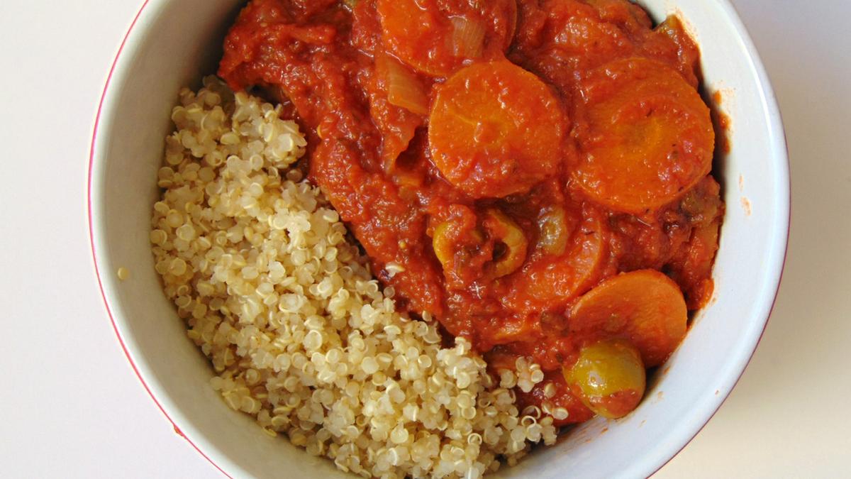 quinoa con zanahorias al estilo marroqui