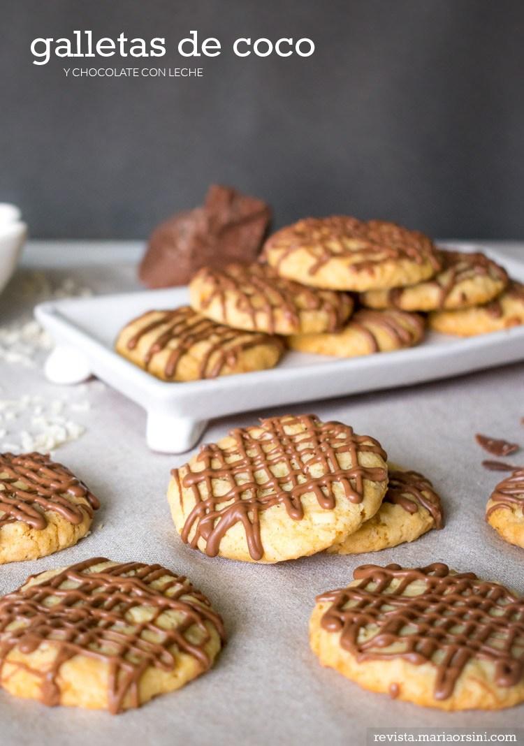 Receta de galletas de coco y chocolate con leche en revista Maria Orsini