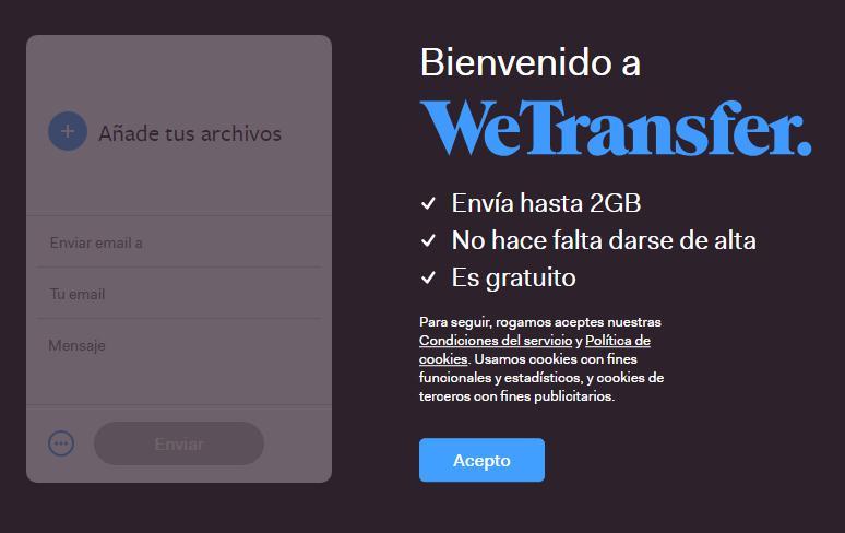 Instalar wetransfer gratis en español