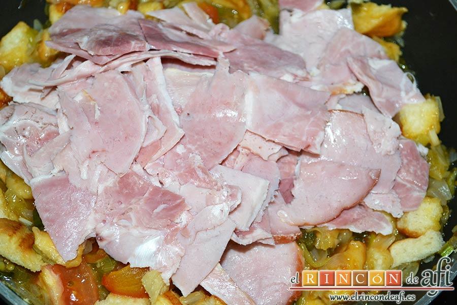 Frittata para Fátima, añadir el lacón