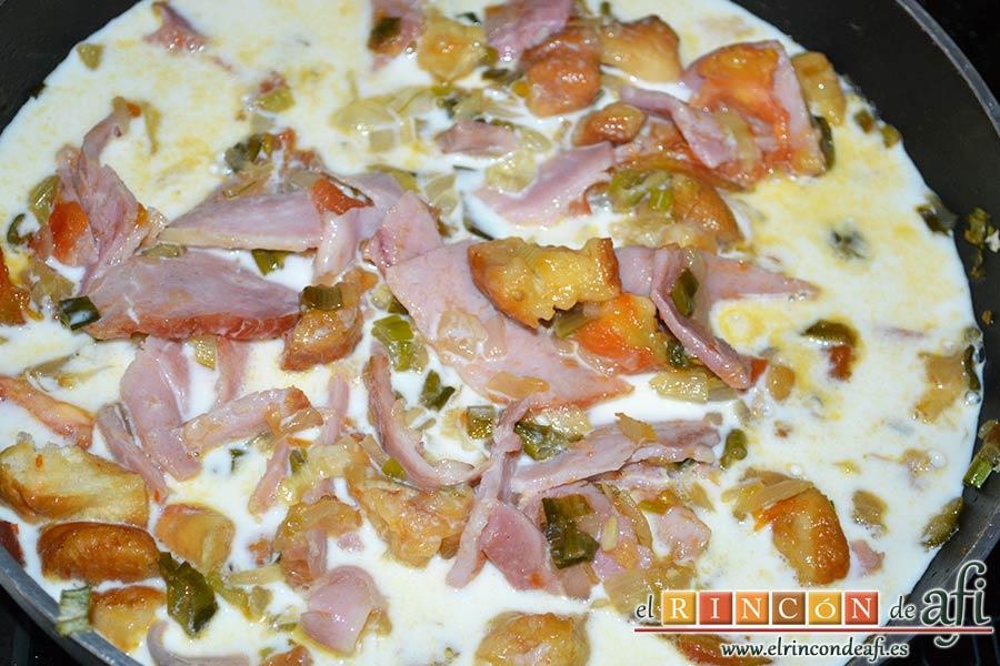 Frittata para Fátima, agregar la leche