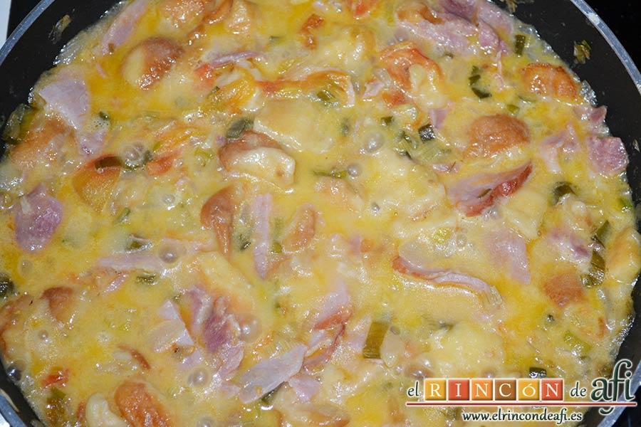 Frittata para Fátima, dejar reducir hasta que tenga la consistencia adecuada