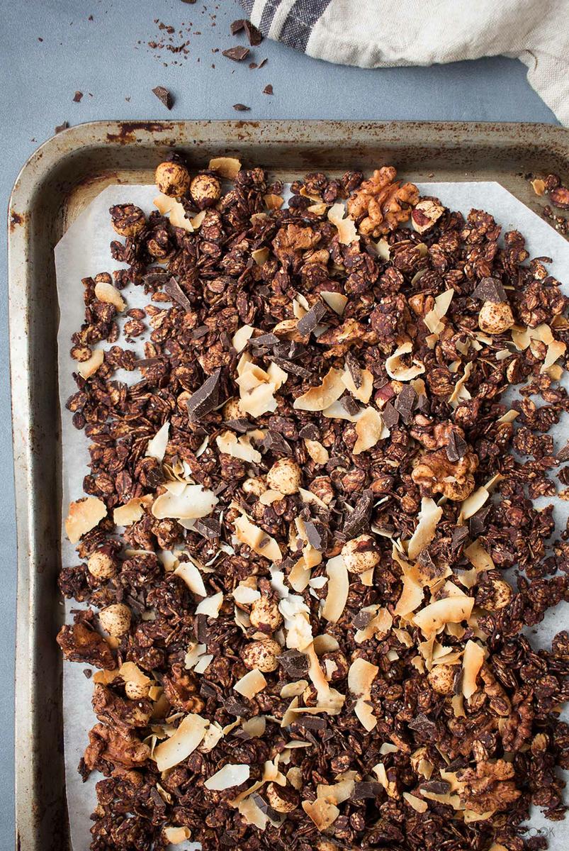 muesli con chocolate, receta saludable