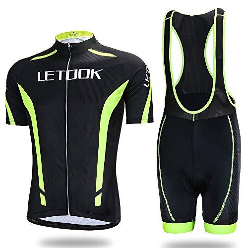 Letook Maillots Ciclismo Hombre Conjunto de Ropa Verano Bicicleta Manga Corta +Pantalones Cortos