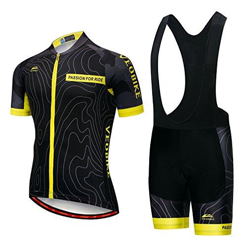 JOGVELO Maillot Ciclismo, Ropa Ciclismo Conjunto Hombre Jersey + Culotes Ciclismo Reflectante Transpirable, L