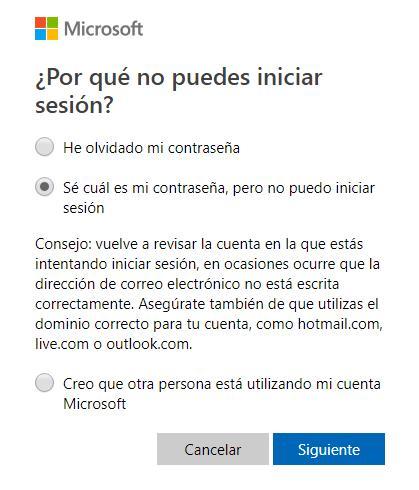 He olvidado mi contraseña de Hotmail