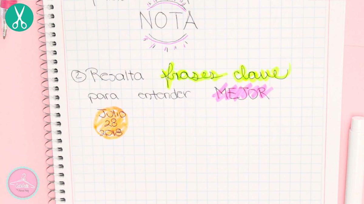 Remarca con colores las notas más destacas