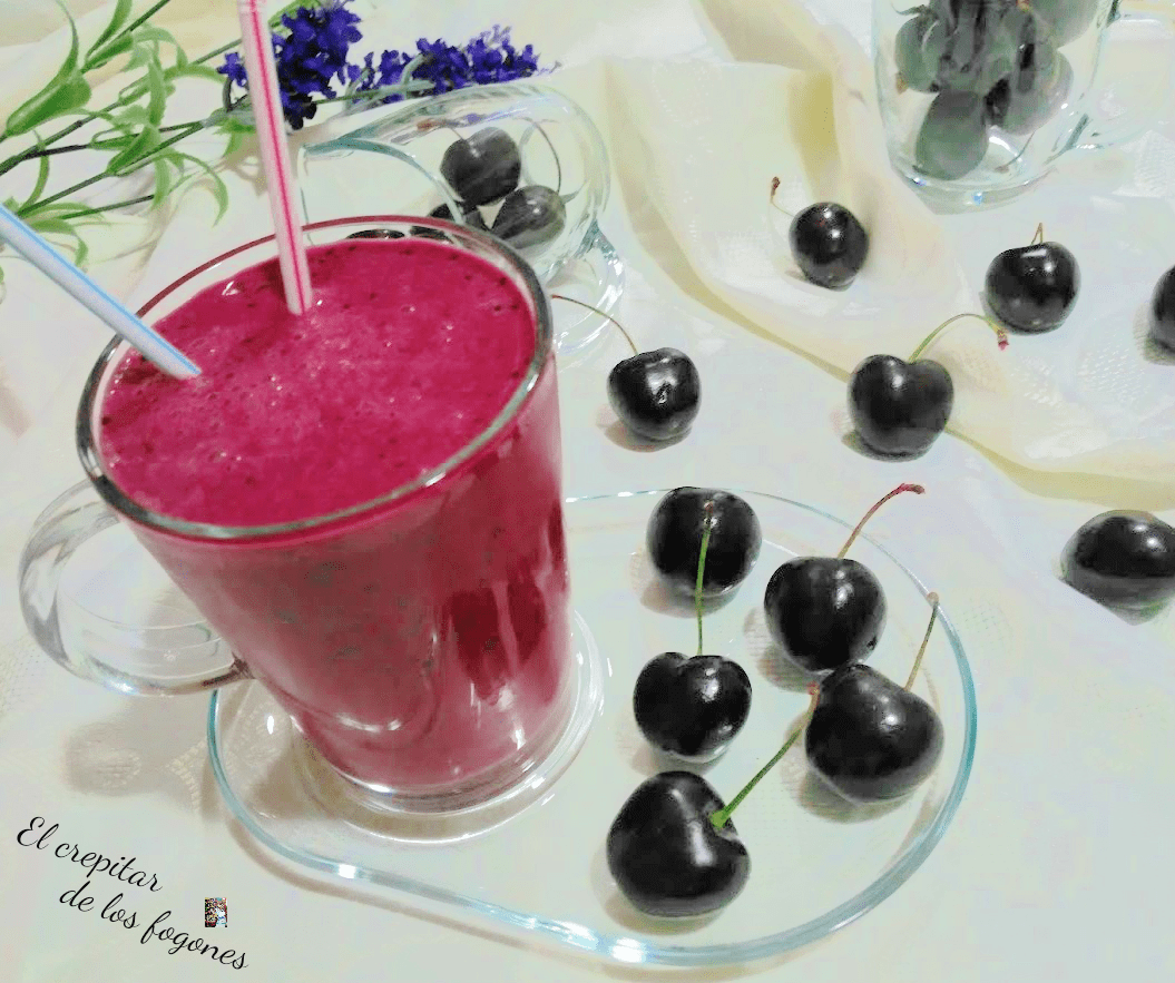 batido de cerezas con helado