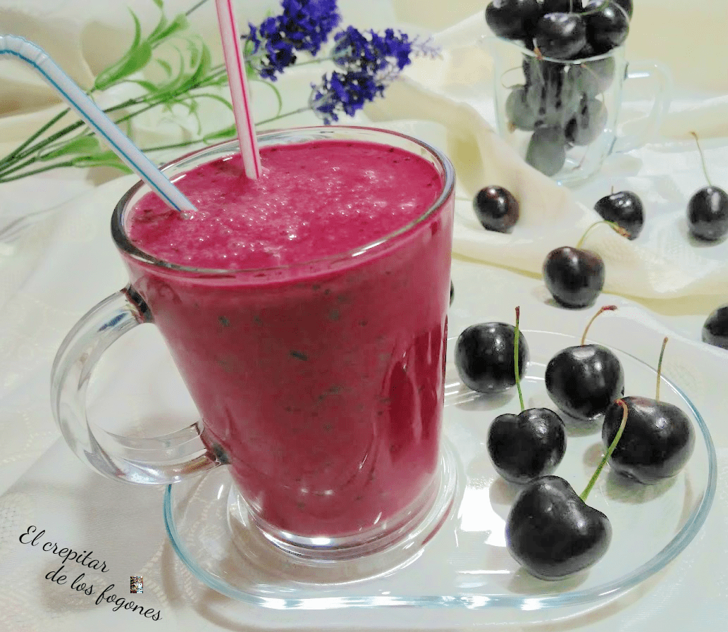 batido de cerezas con helado