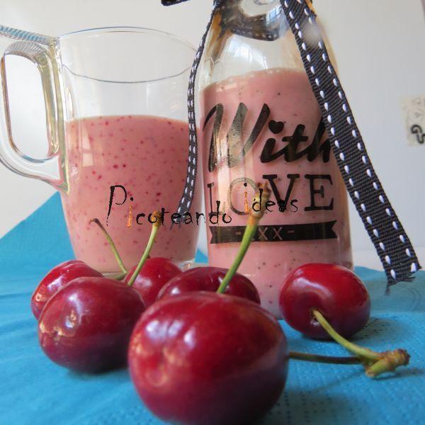 batido de cerezas con helado