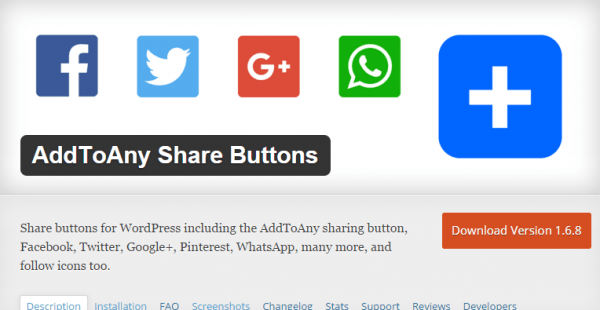 Mejores Plugins WordPress para botones de compartir: AddToAny