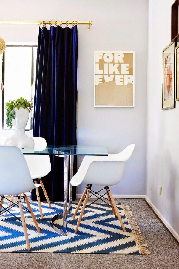 cortinas en el salón en terciopelo