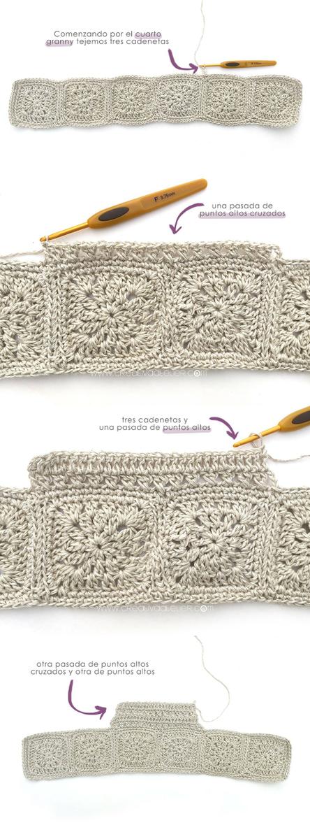 Cómo hacer un vestido de granny squeres de bebé combinado con tela DIY - Tutorial y Patrón