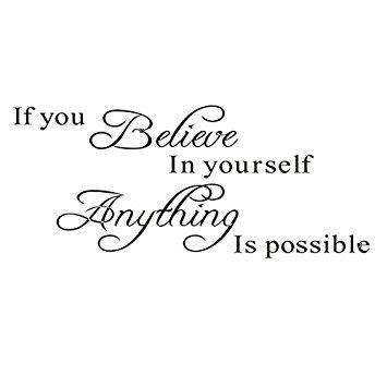 Stonges Citas inspiradoras pegatinas de pared decoración de arte para el dormitorio de las niñas "Si crees en ti mismo todo es posible" Vinilo diciendo calcomanías para el mural del dormitorio
