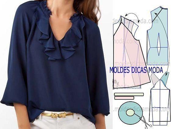 patrones de blusas modernas para imprimir