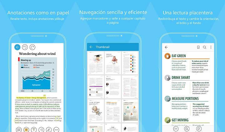 Uno de los Mejores lectores pdf android 2018 sin publicidad ligero rápido y gratuito para tablet y móvil