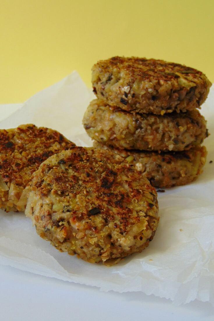hamburguesas de quinoa y champiñones veganas