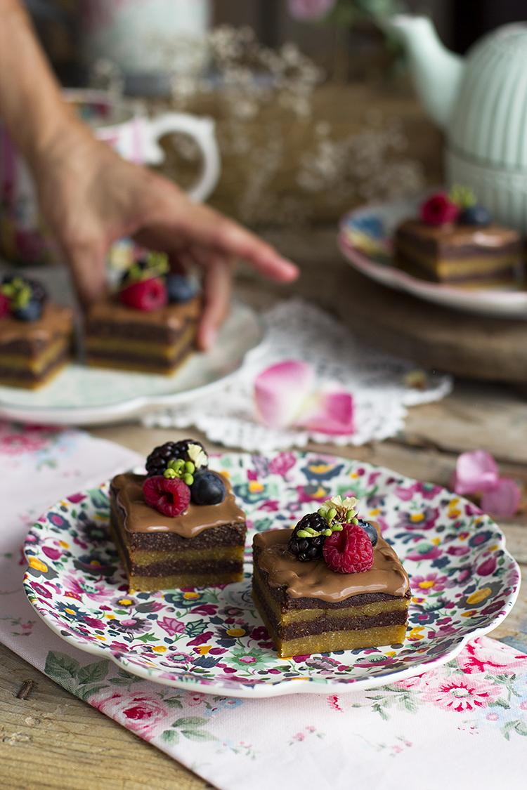Cuadraditos de Cacahuete y Chocolate receta saludables y fácil
