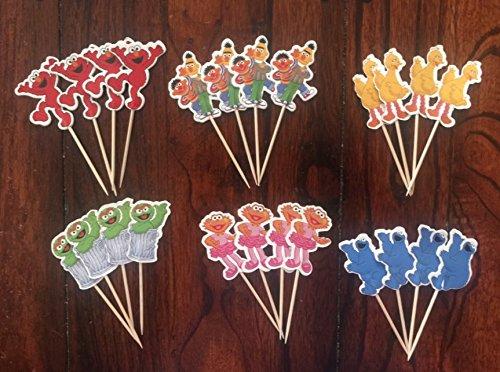 Sesame Street Elmo Cupcake Toppers Sesame Street Birthday Party Supplies set 24