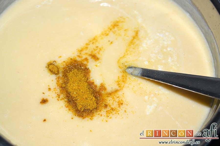 Crema de nabos, añadir una cucharadita de curry