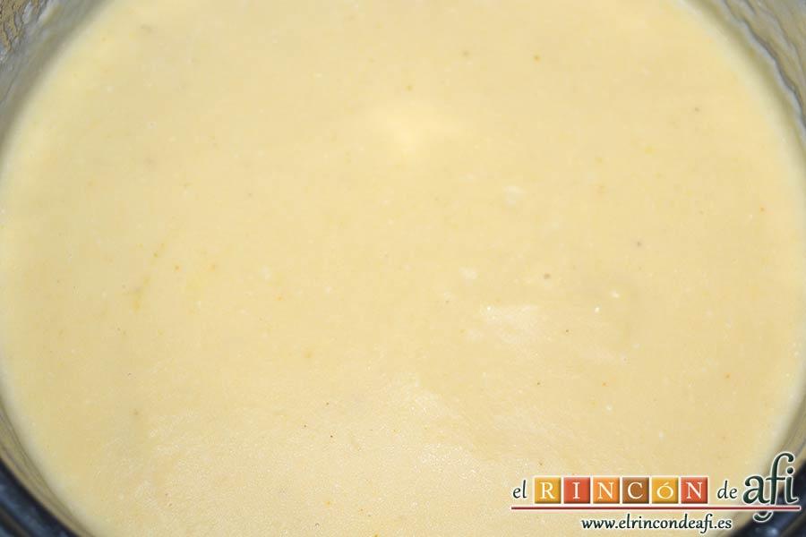 Crema de nabos, dejar cocer unos minutos y reposar antes de servir