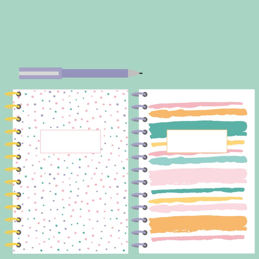 Portadas temarios, apuntes y libretas