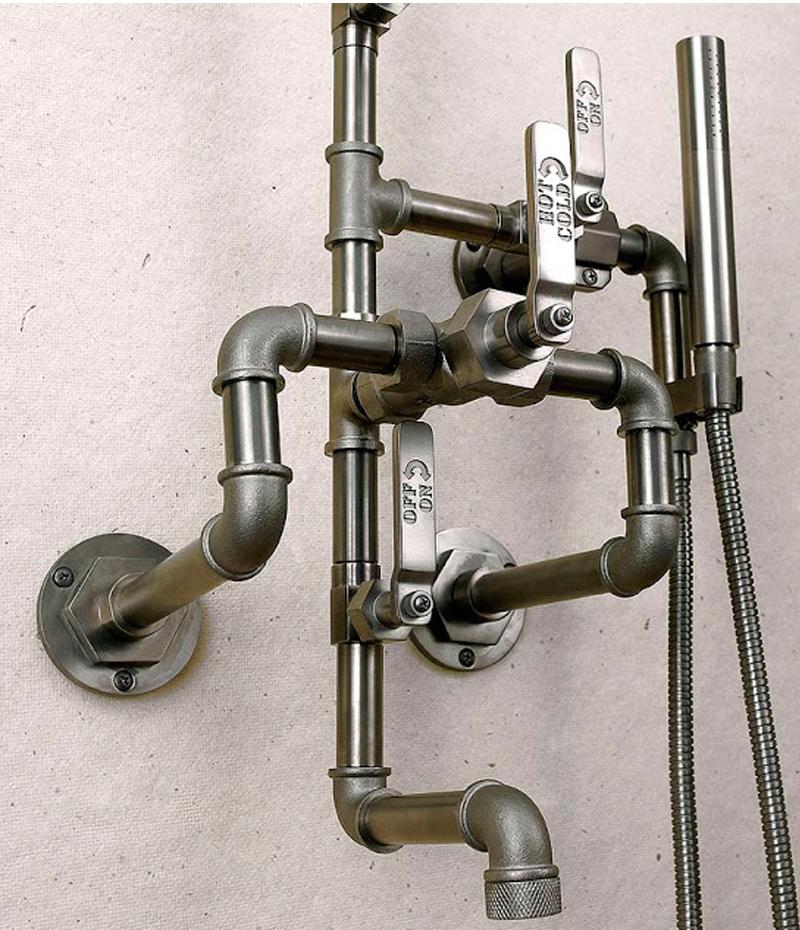 Grifería de estilo industrial para el cuarto de baño