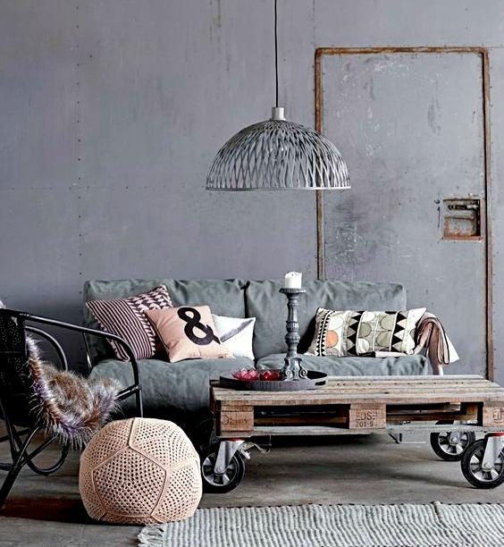 mesas de palet con ruedas