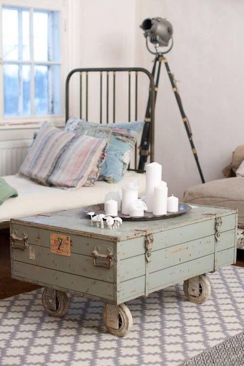 mesas de palets con ruedas