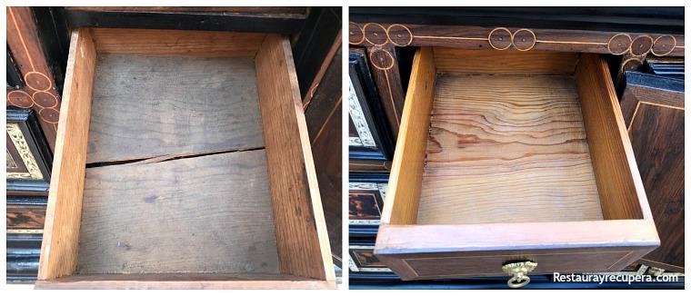 bargueño_sigloxvii_grieta_cajones_antesydespues_restaurayrecupera