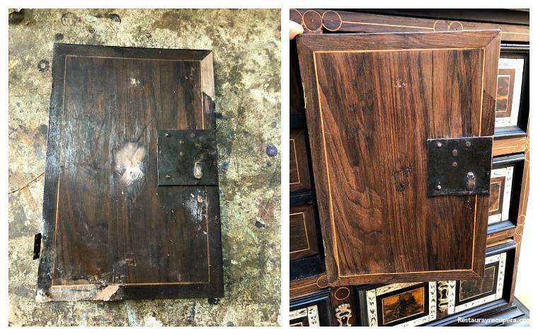 bargueño_sigloxvii_puerta_interior_antesydespues_restaurayrecupera