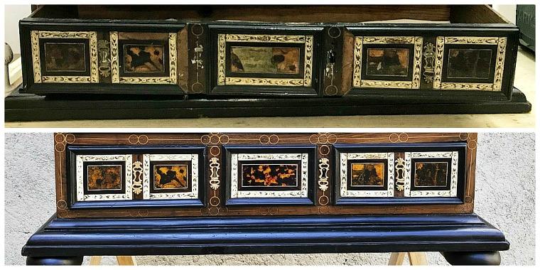 bargueño_sigloxvii_cajon5_antesydespues_restaurayrecupera