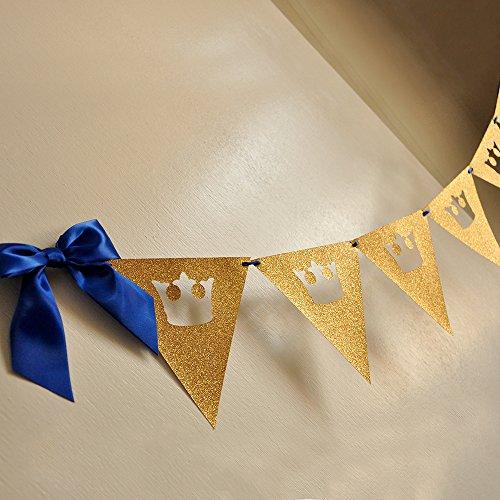 Royal Prince Baby Shower Bunting Banner. King Crown Garland.