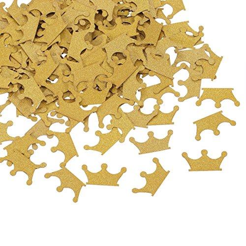 200 Pieces Confetti Gold Glitter Crown for Wedding Baby Shower Royal Prince Party 1st Birthday Decor by Topoox