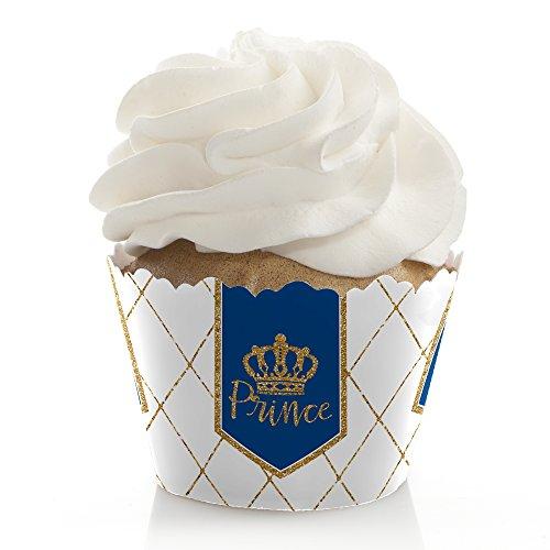 Royal Prince Charming - Baby Shower or Birthday Party Decorations - Party Cupcake Wrappers - Set of 12