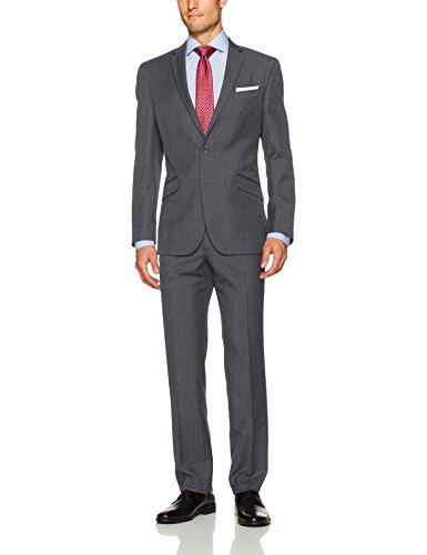 Kenneth Cole Unlisted Mens 2 Button Slim Fit Suit with Hemmed Pant, Grey, 44 Regular