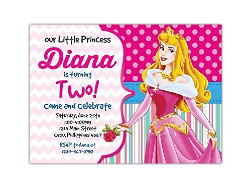 Sleeping Beauty Princess Aurora Birthday Party Invitations ANY AGE Custom