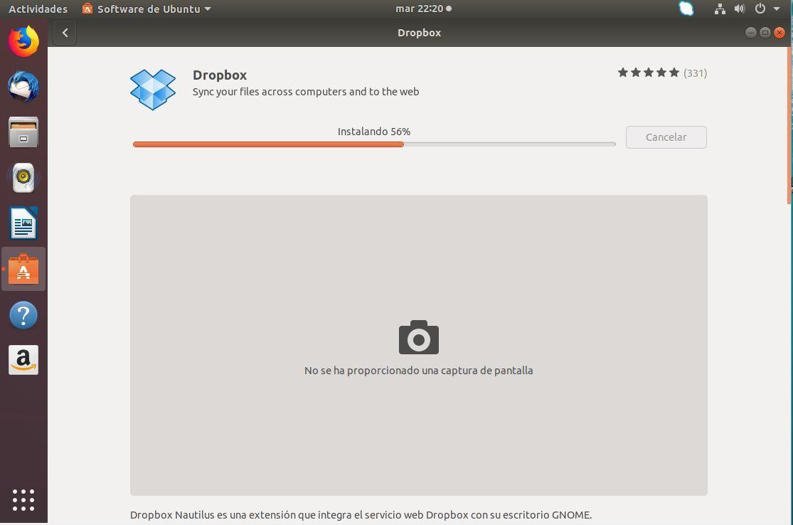 instalar dropbox en ubuntu 18.04 desde repositorio instalando